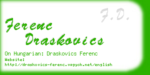 ferenc draskovics business card